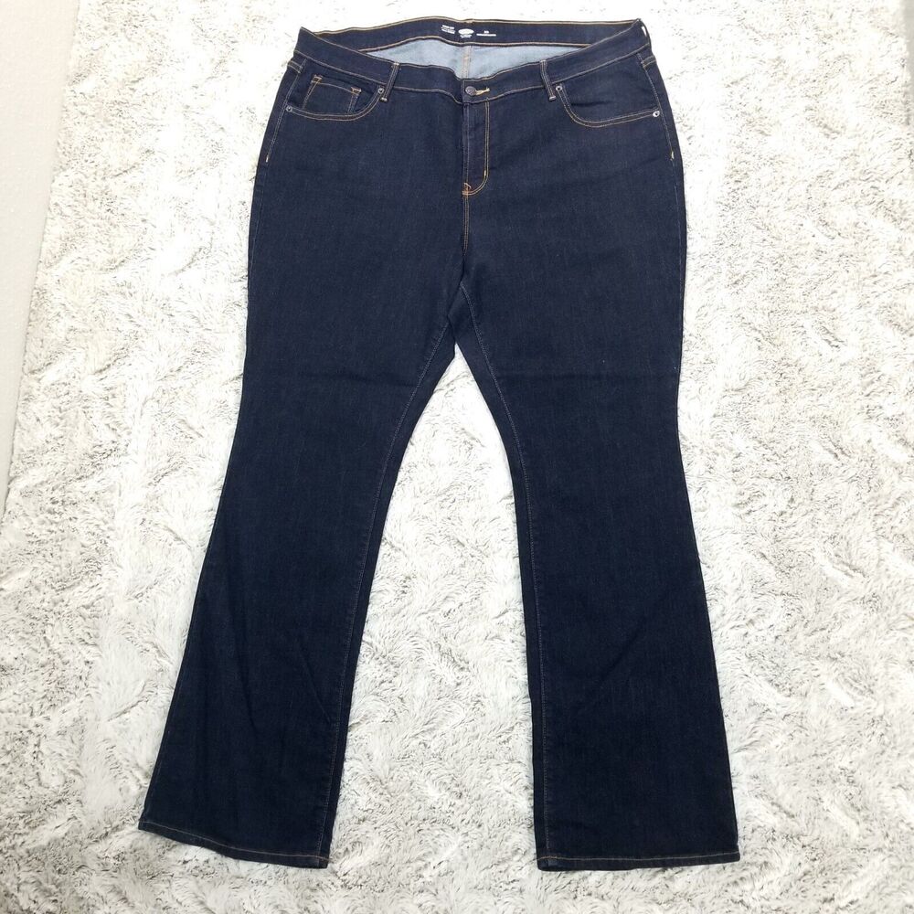 Old Navy Jeans Womens 20 Blue Boot Cut Semi Evase Regular Standard Dark Wash